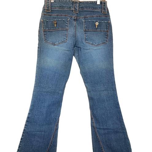 Vintage Blue  Asphalt bootcut/flare denim jeans with denim chunky belt detail