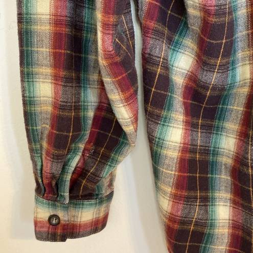 Krass&co Russ Sport  Women’s Comfy Cotton Button Down Plaid Shirt Size Large