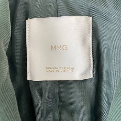 Mango Women’s Micro Corduroy Green Structured Blazer Size Medium