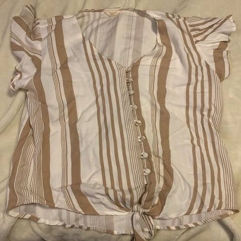 Sim & Sam  Creme and tan striped blouse