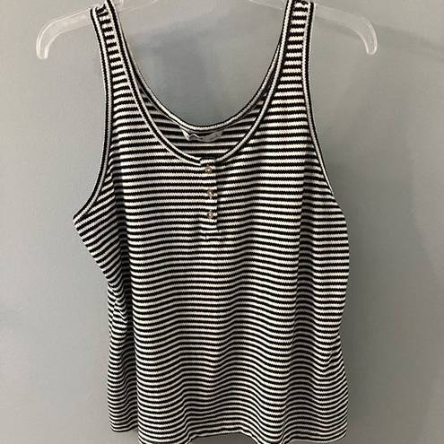 Sonoma Goods for Life Black and white Striped Tank Top - Large NWOT