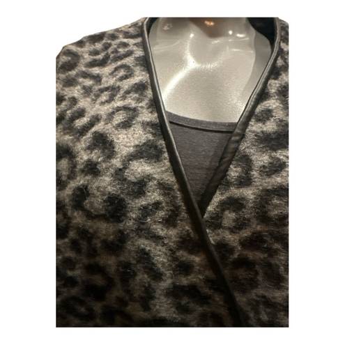 Mango  Wool Blend Animal Print Oversized Suit Jacket Size M