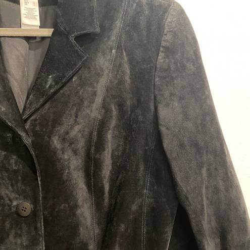 Liz Claiborne  Black Suede Leather Vintage Jacket Sz L