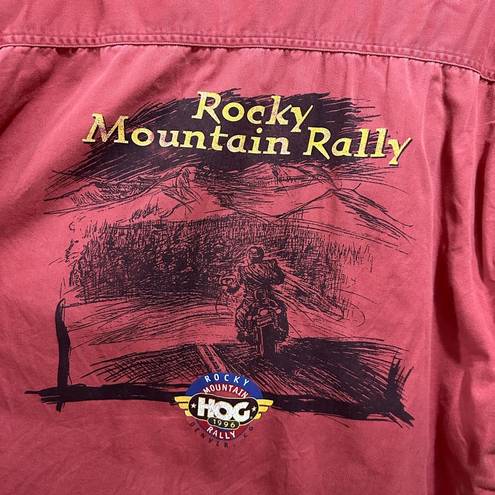 Harley Davidson  short sleeve button down shirt owners group Rocky Mountain rally