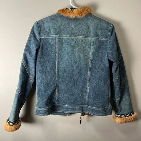 St. John  fur jean jacket size‎ 2