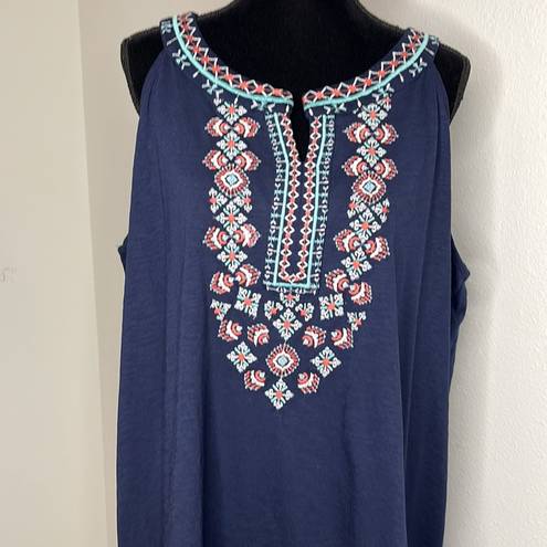 Style & Co  size 3X moroccan blue embroidered dress or cover up