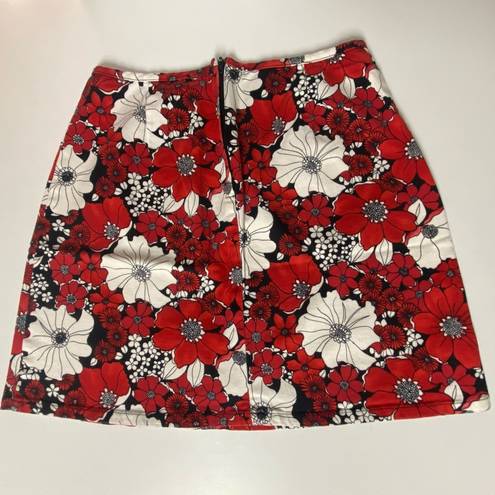 Krass&co Vintage Y2K G.A.S. . Black Red & White Floral Mini Skirt