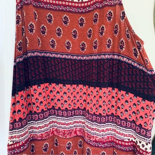 American Eagle Boho Festival Paisley Print Sundress High Neck Maxi Dress; Size M