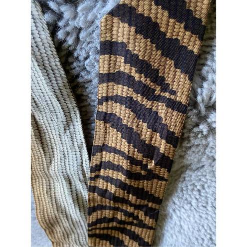 Furla  Women's Black & Brown Modern Zebra Print Scarf One Size