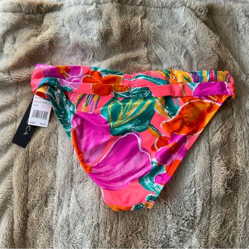 La Blanca  Pink Orange Watercolor Floral Bikini Swim Bottom Size 10 NWT