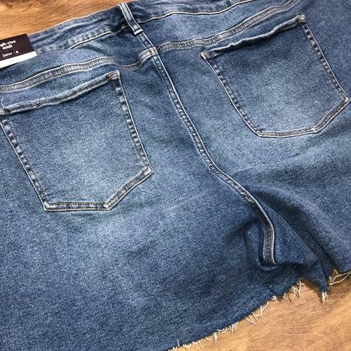 Ava & Viv  size 26W denim high rise midi shorts