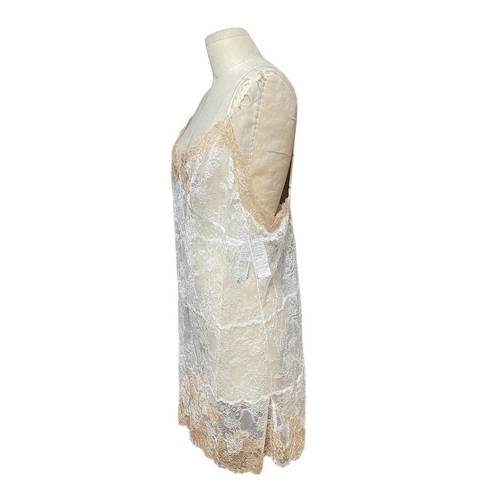 Natori Josie  Chantilly Bordered Lace Chemise Lingerie White Size XL