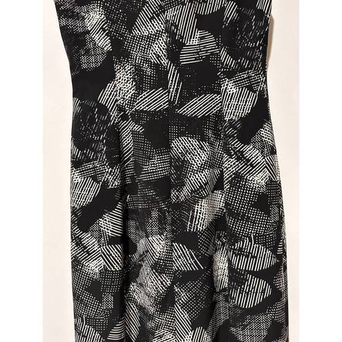 Rebecca Taylor  Black White Abstract Print Sleeveless Sheath Dress Size 2 New