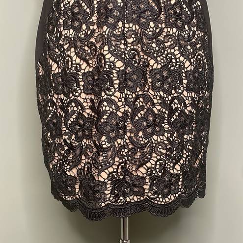 Jessica Simpson NWOT  Black Lace w/ Nude Lining Cap Sleeves Women’s Dress Size 10