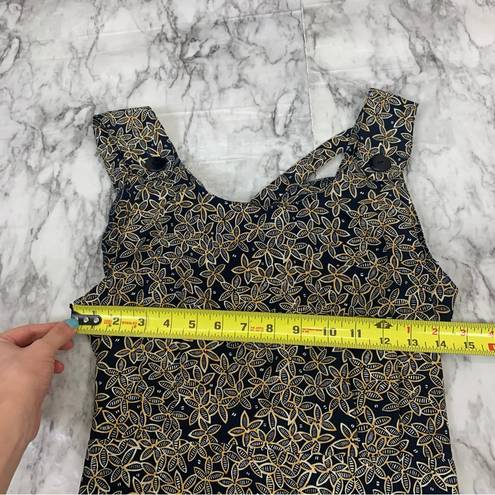 One Piece Vintage Romper  Floral Print Yellow Blue Y2K 90s Size 8