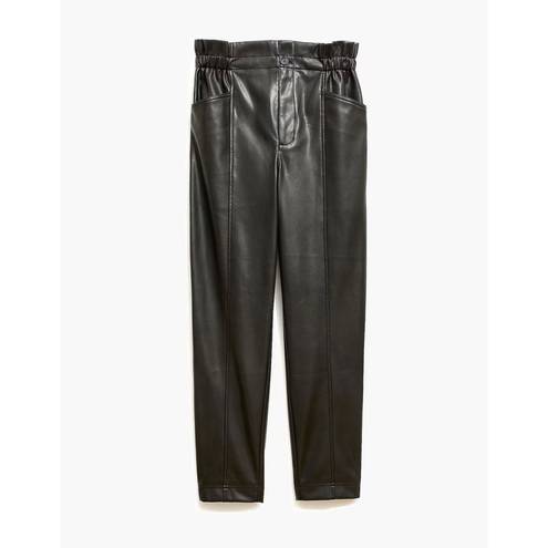 Madewell  Vegan Leather Pull-On Paperbag Pants Black Size 6