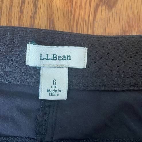 L.L.Bean  Water-Repellent Comfort Trail Pants Straight-Leg Crop black size 6