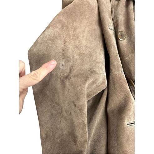 Bernardo  Brown Washable Leather Button Front Shirt Jacket Shacket Womens X-Large