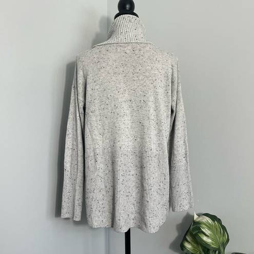 Lou & grey  women's slouchy speckled gray cowl neck sweater medium