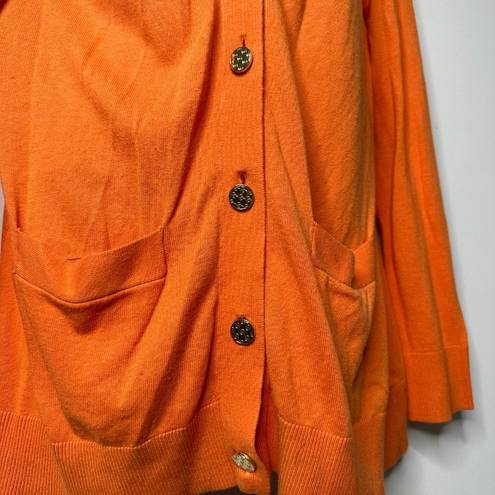 Michael Kors MICHAEL  Orange Button Front Boyfriend Cardigan Small