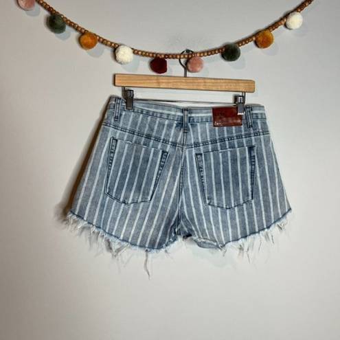 One Teaspoon One X Teaspoon striped denim cut off shorts