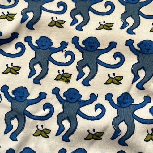 Roller Rabbit  Blue Monkey Pima Cotton Pajama Top Sz S