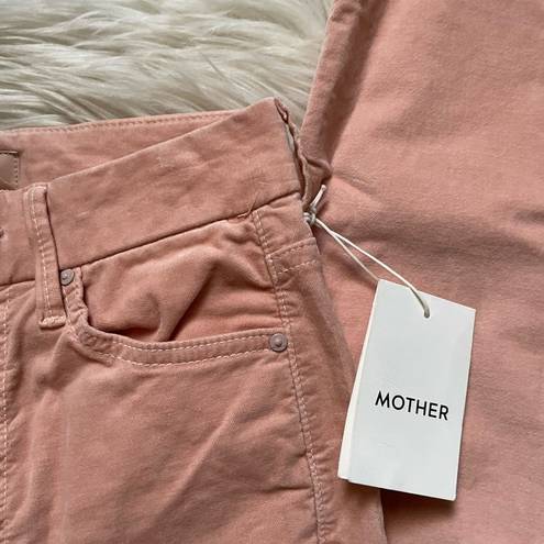 Petal MOTHER High Waisted Looker Velvet Jeans In  Pink