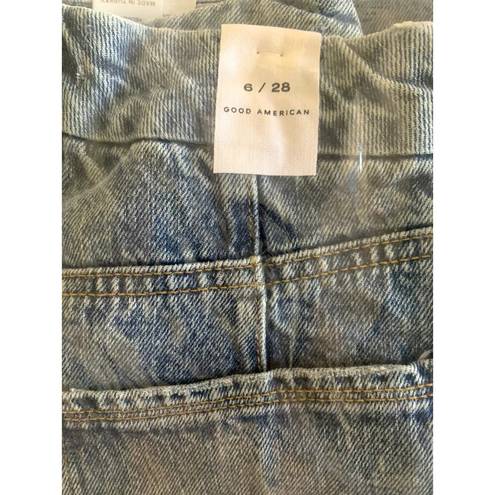 Good American  '90s Duster Straight Leg Jeans In Blue950 6/28 NWT