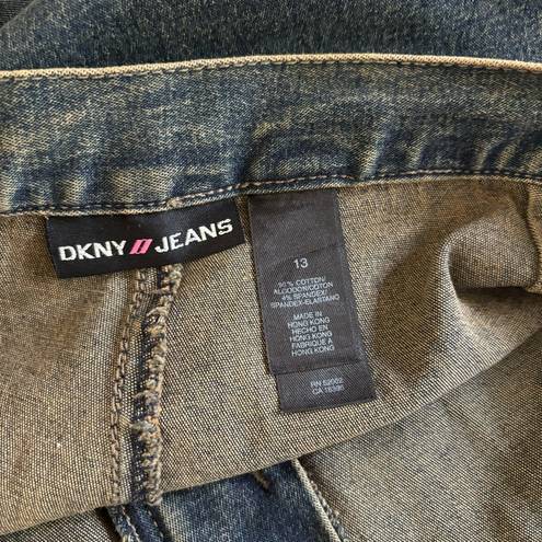 DKNY  | 90s Y2K Low Rise Flare Jeans Ruched Sides