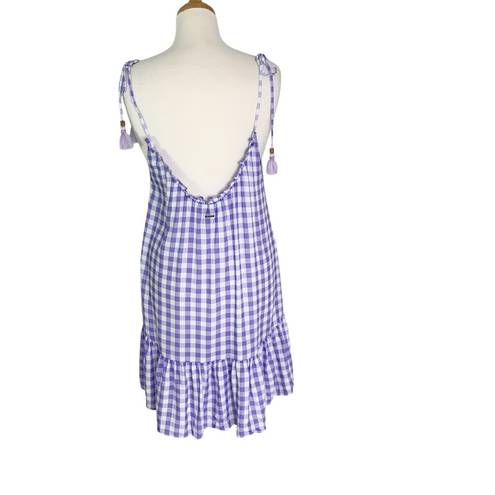 Maaji  Magnolia Gingham Swim Cover Up Dress with Tassel Ties Size L NWT