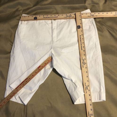 Krass&co Jones &  Womens Size 14 White Chino Cropped Trousers Slacks Dress Mid Rise