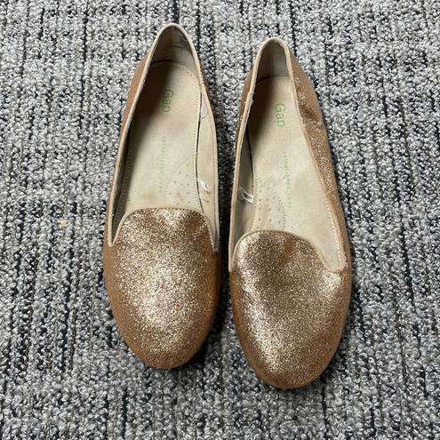 Gap Gently Used  Gold Glitter Loafer Size 7.5