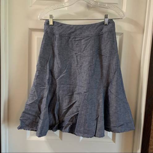 Coldwater Creek Blue Chambray Aline Skirt size PXS