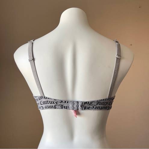 Juicy Couture  | Gray Signature Print Seamless Underwire Bra Sz 34C