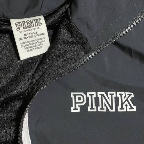 PINK - Victoria's Secret VS PINK Zip Up Lightweight Rain Jacket - Size M/L - Hoodless W/ Pockets