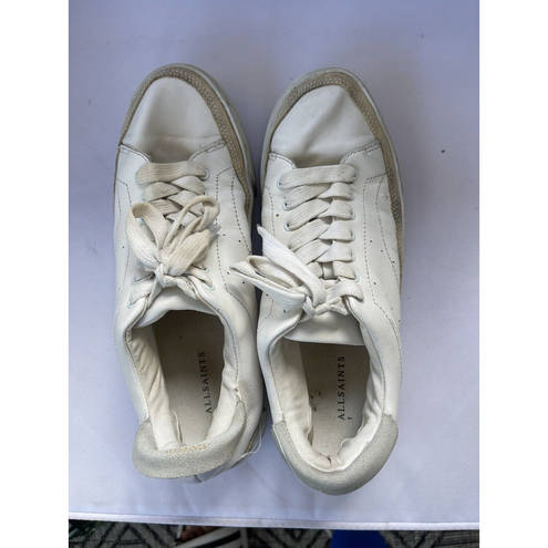 ALL SAINTS White Trainers Shoe Leather Shoe Platform Size 7 Sneaker