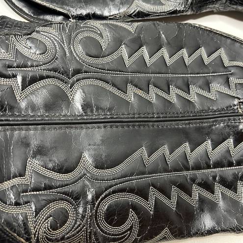 Laredo Black Leather Cowboy Western Boots