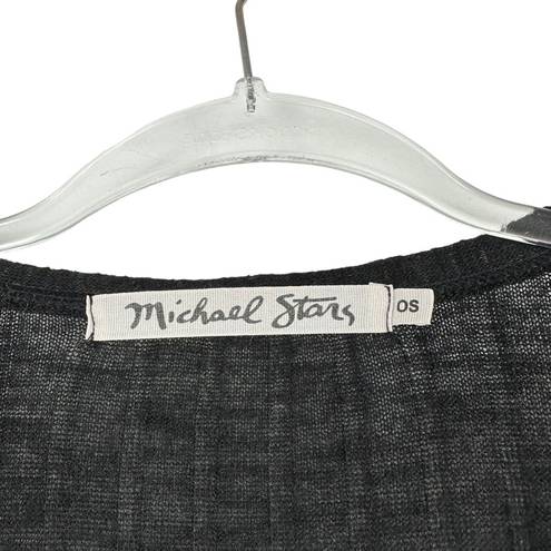 Michael Stars  Sz OS Women's Black Elbow Patches Button Down Duster Cardigan