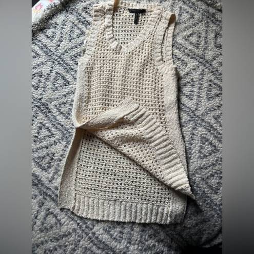 BCBG MAXAZRIA‎ cream open knit sweater vest XXS