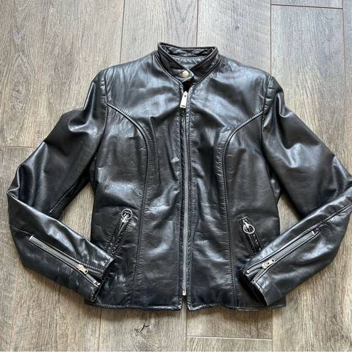 Brooks  Vintage 1980’s Leather Moto Bomber Jacket Size Small