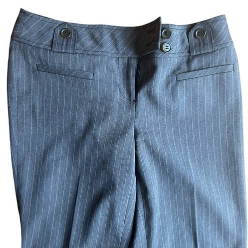 Loft  Marisa Wool Pinstripe Wide Leg Pants Gray High Rise Size 2 Y2K
