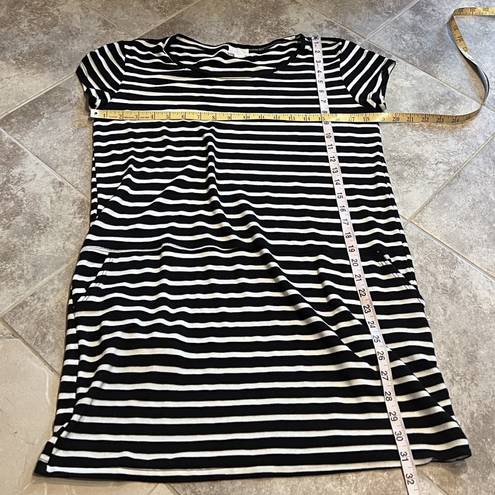 Caslon  striped scoop neck cap sleeve casual mini dress pullover pockets