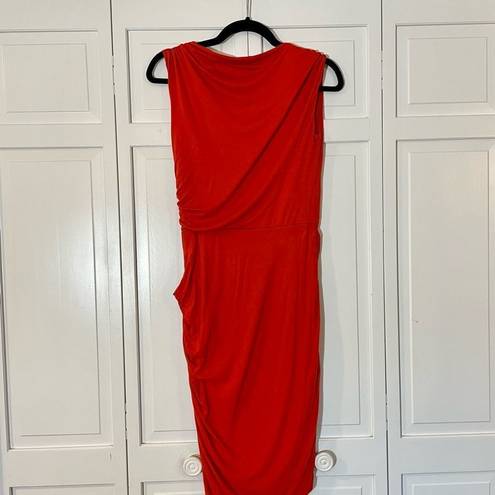 Bordeaux  la orange draped fitted ruched dress size small