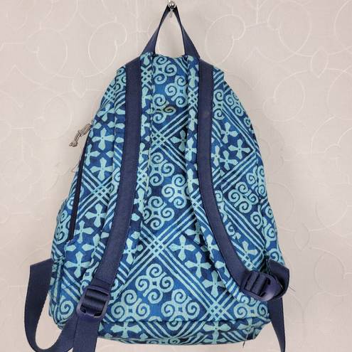 Vera Bradley  Lighten Up Grand Cuban Tiles Womens Backpack Blue Laptop Bag