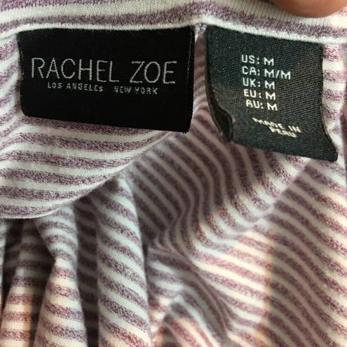 Rachel Zoe  striped purple twist front tee top M