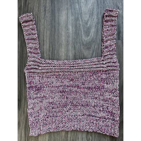 Lovers + Friends Marlene Crochet Knit Tank Top Purple Pink Size Medium