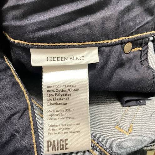 Paige  Hidden Boot Jeans Women’s 28 Blue Mid Rise