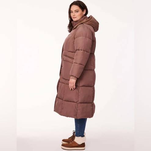 Bernardo NWT  Town Square Long Winter Puffer Coat in Peppercorn Size 1X