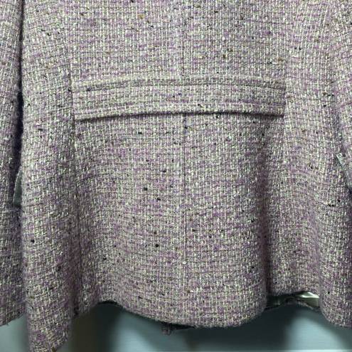 Coach | Wool Blend Tweed Peacoat Satin Detail Pink Beige Sz 4