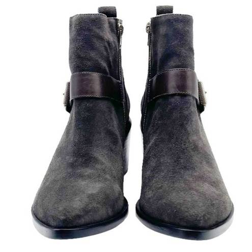 ALLSAINTS NIB  Jason Boot Charcoal Gray Suede Buckle Ankle Bootie Women’s Size 9